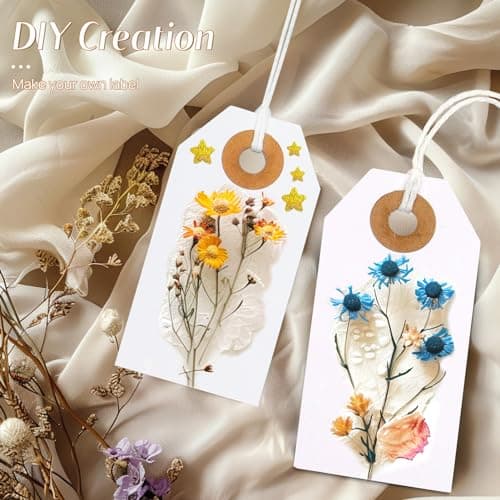 Hanqing Price Tags with String, 100 Pcs Hang Card with Reinforced Hole, Blank Paper Display Tags for Luggage, Clothing, Gifts, Jewelry (White) — view 5