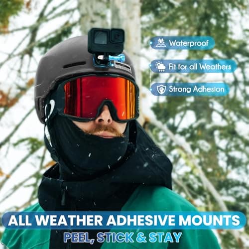MiPremium Adhesive Mount Kit Sticky pads for GoPro Hero 13 12 11 10 9 8 7 6 5 Session & Other Action Cameras Flat & Curved Helmet Mounting attachment Accessories (10 Pack) — view 5