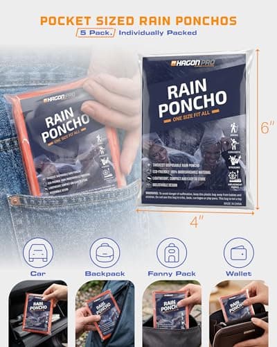 Hagon PRO Ponchos de Pluie Jetables pour Adultes Disposable Rain Ponchos for Adults, — view 3