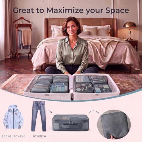 6 PCS Large Packing Cubes, Lightweight Luggage Packing Organizers Cubes — view 5