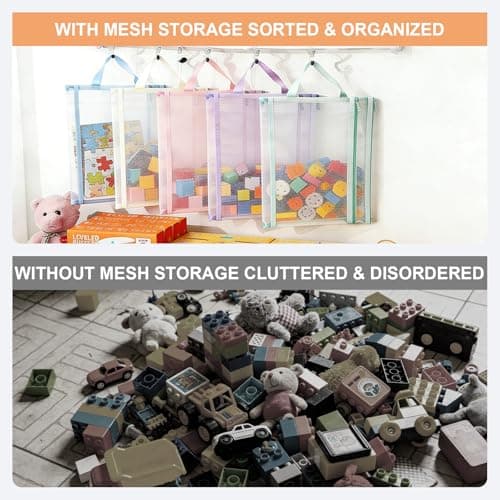 NCEDN Mesh Zipper Pouch Bags – 10 Pack A4 Double-Layer Mesh & Net Toy Storage Bags, Breathable See-Through Zipper Pouches for Board Game Storage, Kids Puzzle Storage, Books, School & Office — view 3