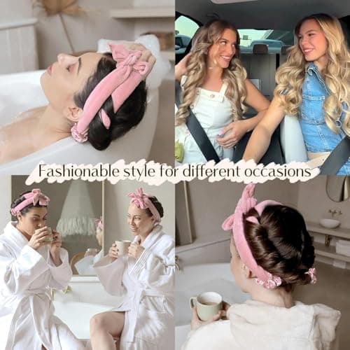 Heatless Curlers Headband - 5PCS No Heat Overnight Curls Headband - Soft Sleep Overnight Hair-Curls Set - Hair Curlers Rods Curling Gift Kit for Women Girls Short & Long Hair(Off-white) — view 5