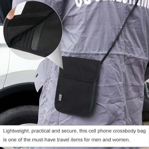 Ousuwo Waterproof Anti-Theft Travel Neck Pouch – Unisex Blocking Shoulder Bag for Passport, Smartphone, Credit Cards, Money & Coins | Secure Hands-Free Crossbody Mobile Phone Pouch — view 4