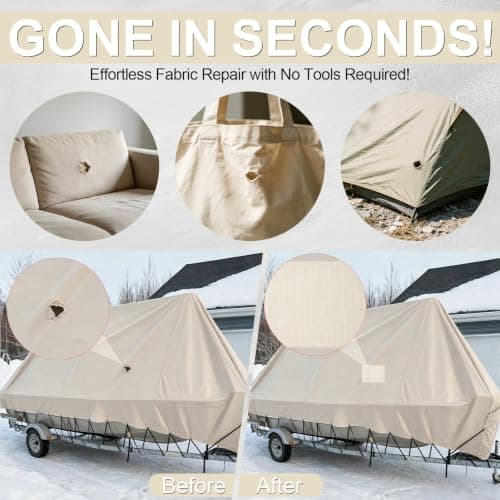 Canvas Repair Patches 4 x 79 inch Waterproof Fabric Tape (Off White — view 5