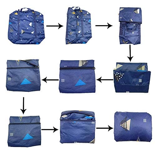 Travel Bags Foldable Waterproof Travel Bags for Hand Luggage - Lightweight Travel Bag for Sports Fitness Holiday (Grey, M, 2 Pack) — view 3