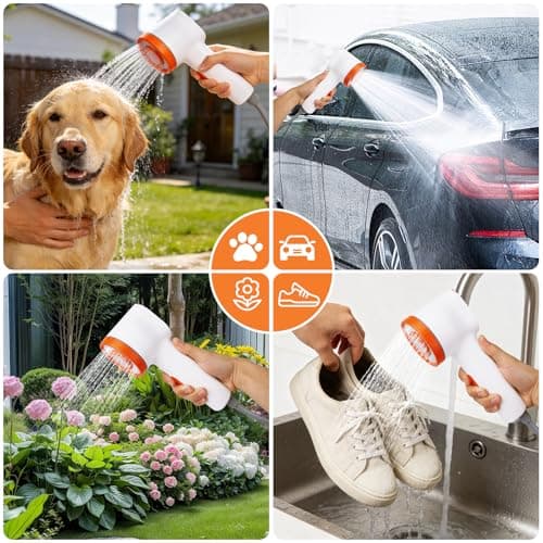Portable Camping Shower Kit, IPX6 Waterproof Rechargeable Pump with Carbon Water Purification and Soft LED Light, 20L Folding Bucket, Portable Shower for Outdoor Camping Pet Bath Wash — view 6