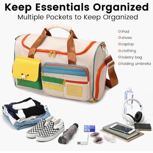 Foldable Travel Duffle Bag,Waterproof Lightweight Holdall Luggage Bags — view 5