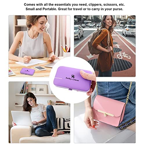Manicure Set 10pcs Professional Nail Clippers Kit, Purple — view 5