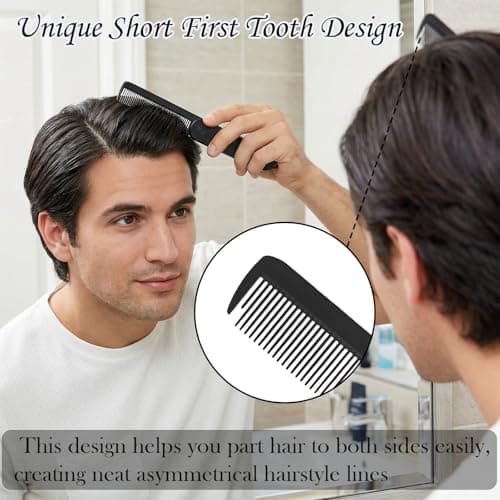 2-in-1 Folding Pocket Comb Plastic Flip Design Beard Comb for Men Fine & Wide Teeth Portable Anti-static Styling Tool for Hair Moustache & Beard Grooming Travel & Daily Use — view 5