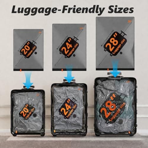 Travel Vacuum Bags with Cordless Electric Pump, 16 Pack Compression Packing Cubes for Clothing Clothes, Luggage Suitcase Organizer, Space Saver Vacation Cruise Travel Essentials — view 4