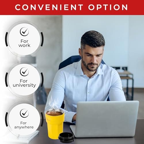 OTTO KONING Travel Mug 350ml (12oz) - Leakproof Insulated Coffee Cup — view 5