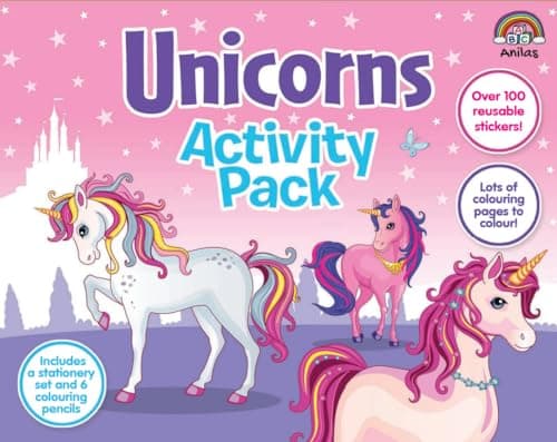 Anila's Unicorn Activity Pack with Colouring Books, Sticker book, Stationery Set, Colouring Pencils & 100 Reusable Stickers.(Perfect for children aged 3-8). (Unicorn) — view 2