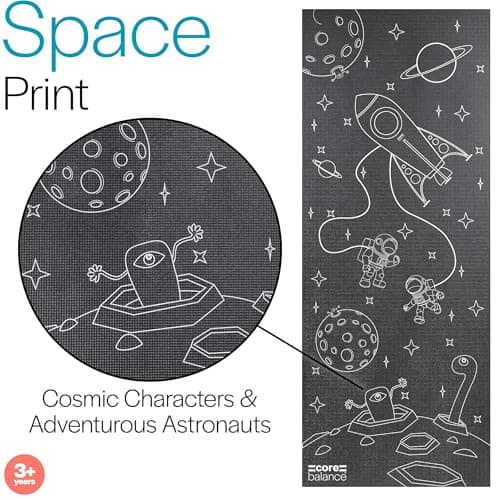 Core Balance Kids Yoga Mat, 152cm x 60cm, Space Pattern — view 3