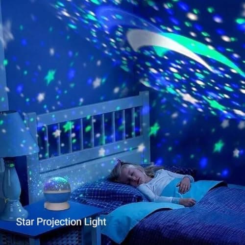 VORACIS Rotating Galaxy Star Projector Night Light for Kids Bedroom, 360° Star Sky & Moon LED Lamp, 8 Colour Light Modes, USB & Battery Powered, Portable Nursery Bedside Sleep Light, Pink — view 5
