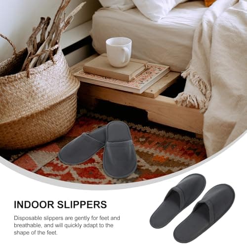Hohopeti 6 Pairs Thick Cloth Guest Slippers for Hotel Use Packable — view 4