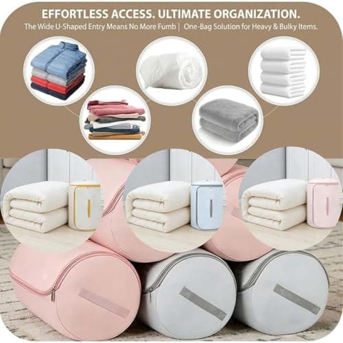 Ultra Space Saving Roll up Self Compression Organizer, Space-Saving Compression Storage Bags, Large Compression Packing Bag, Reusable Compression Storage Bag for Bedding Blanket Duvet (Blue, XL) — view 6