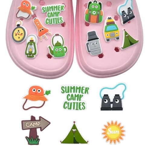 20PCS Camping Shoe Decoration Charms, Hiking Travel Outdoor Cartoon Charms for Clog Sandals Wristband Bracelets, PVC CLOG Charm Accessories for Girls Boys Teens, Party Favor Birthday Festival Gift — view 3