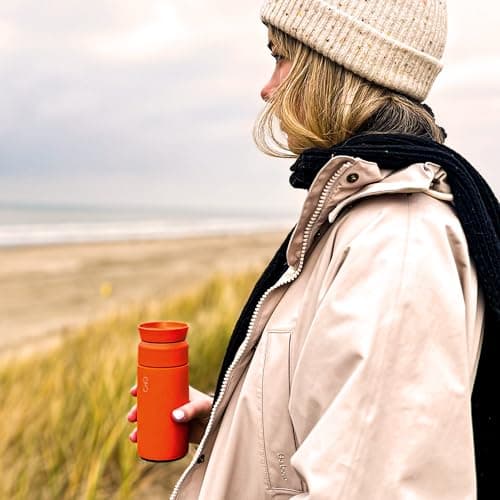 Ocean Bottle Brew Flask 350ml | Insulated Travel Flask for Hot & Cold Drinks | Recycled Stainless Steel | Sustainable, Eco Friendly Gift (Sun Orange) — view 6