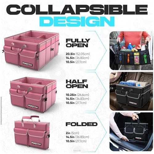 FORTEM Car Boot Organiser - Foldable Car Organiser & Storage for SUV Trucks — view 6