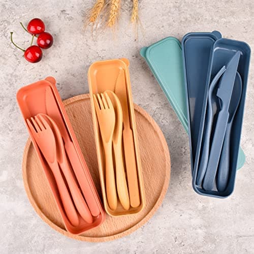 4Pcs Plastic Travel Cutlery Set, Utensil Set for Camping Lunch Box — view 4