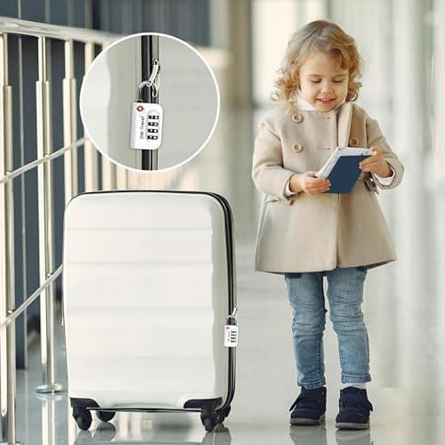 OW-Travel Suitcase Locks, TSA Approved Luggage Padlocks, Silver, 2 Pack — view 2