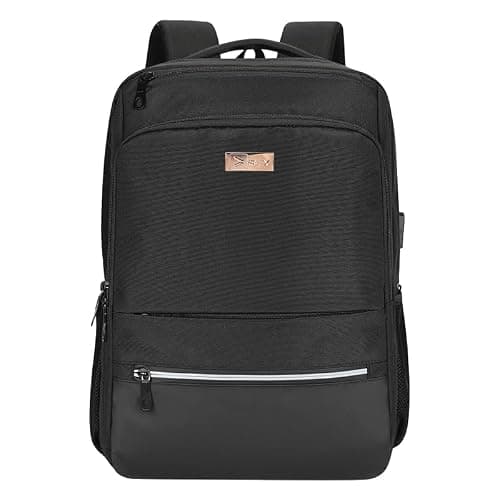 Flex Waterproof Business School Laptop backpack Cpllege Rucksack Men Women Fits 15.6'' Laptop Large Lightweight Travel Black Backpack Cabin Bag With USB Portal Padded Shoulder Straps Padded Back panel