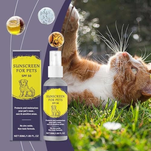 Physical Sunscreen Spray for Water- Outdoor Travel Sensitive Formula for Dogs and Cats Portable 50ml Bottle (Yellow, 11.6x3.1x3.1CM) — view 3