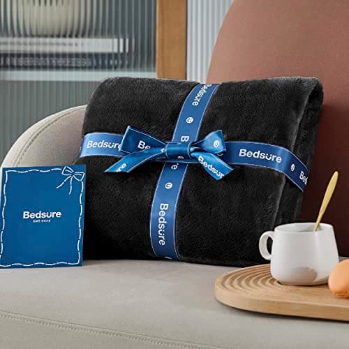Bedsure Fleece Throw Blanket for Bed - Flannel Fleece, Black, 150x200 cm — view 6