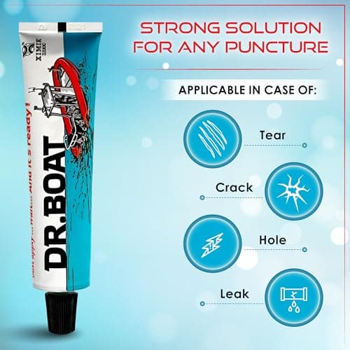 Dr Boat Heavy Duty Repair Kit for Boat Kayak, Canoe, Tent, Inflatables, Swimming Pool, Hot Tub - LIQUID PATCH Resistant to Fresh and Salt Water UV-Resistant Long-lasting (40g) — view 2