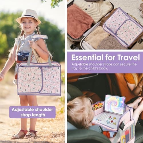 Kids Travel Tray Car Seat Tray Table Kids Holiday Essentials Car Activities — view 5