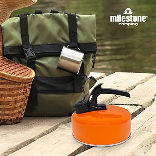 Milestone Camping 63970 1L Whistling Camping Kettle/Durable and Lightweight/Pouring Spout and Heat-Resistant Handle/Ideal for Camping, Fishing, Workshops and Garages — view 2