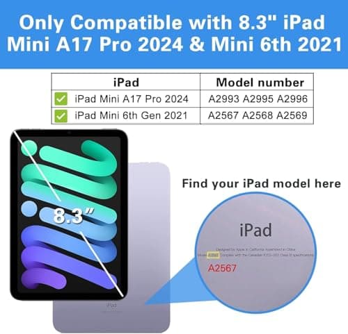 vsedkxis Kids Case for iPad mini 7 (A17 Pro) 2024 / Mini 6 8.3'' for Girl Boys,Shockproof Light Weight EVA Rugged Cover Heavy Duty Protective Case with Handle Kickstand (Orange) — view 2
