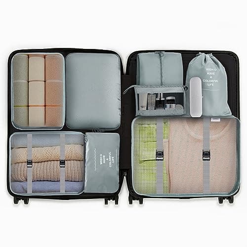 Jsdoin Packing Cubes for Suitcase,11 PCS Travel Luggage Packing Cubes for Backpack, Waterproof Essentials Suitcase Organiser Bags, Travel Accessories (Grey) — view 2