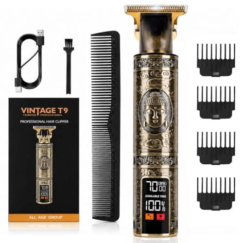 Beard Trimmer Men and Hair Clippers Men, Rechargeable Cordless Hair Trimmer with LCD Display, Precision Detailer, Long-Lasting Battery for Haircuts & Grooming, Gifts for Men