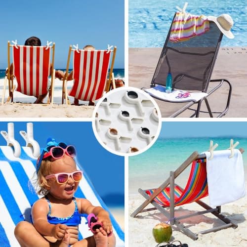 8 Pcs Beach Towel Clips for Sun Loungers Towel Laundry Clips Strong Grip Clothes Pegs Non-Slip Towel Pegs for Washing Line Pool Chairs Sunbeds Keep Your Towel from Blowing Away-(4Blue+4Orange) — view 5