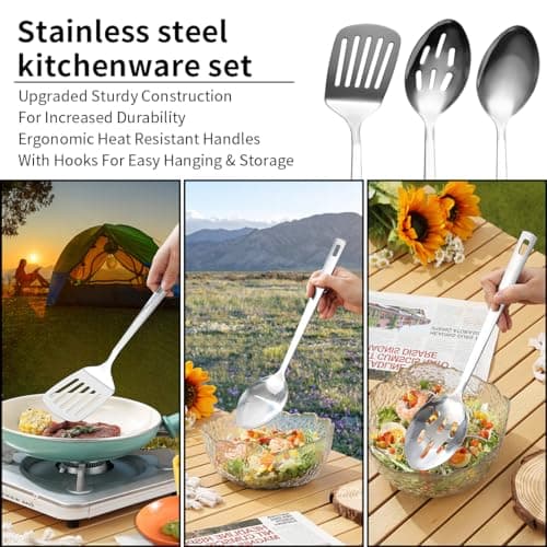 Berglander Camping Cooking Utensils Set 23 Piece, Camping Essentials Camping Accessories Gear Must Haves Camper and BBQ Utensils for Travel, Picnics, Camping, BBQ, Party and Other Outdoor Activities — view 5