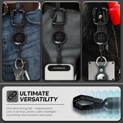 ClutchLoop Anti-Theft Phone Tether - Universal Adhesive Anchor, Retractable Steel Line, Phone Lanyard with Locking Carabiner - Phone Holder for Hiking, Skiing, Fishing, Travel & Outdoor Activities — view 4