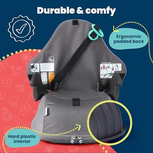 Trunki BoostApak Car Booster Seat - R129 Certified High Back Booster Seat for Children 126–150cm, Folding, Portable Travel Backpack - Graphite Grey — view 6