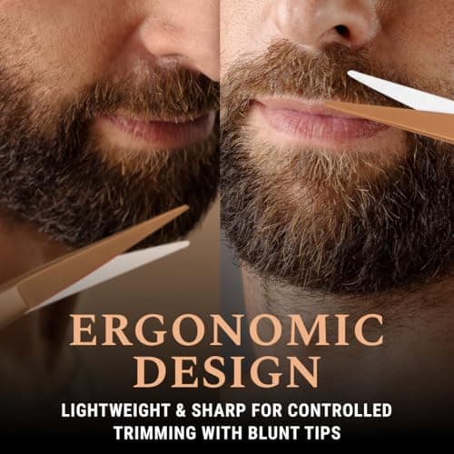 Ontaki 5" Beard & Mustache Scissor with Combs for Men - Rose Gold — view 4