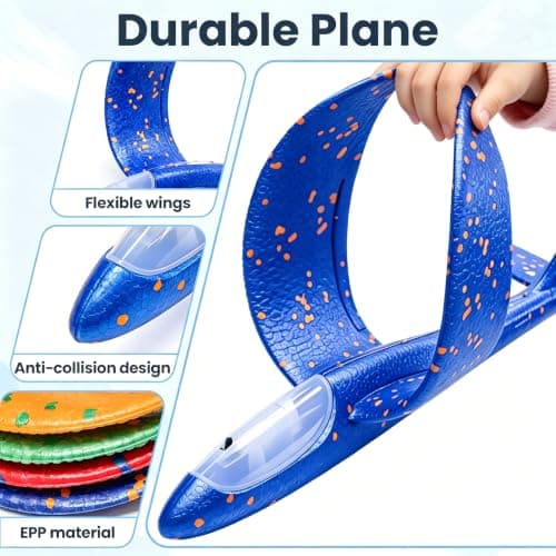 4 PCS 38CM LED Light Up Foam Glider Planes for Kids Outdoor Garden Toys — view 6