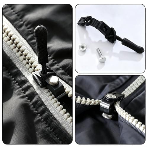 QIHAWN 9Pcs 3 Sizes Zipper Repair Kit, Black Metal Pulls for Bags Jackets — view 5