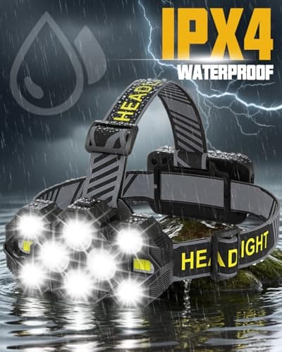 MOXTOYU Super Bright LED Head Torch Rechargeable 2023 Edition, 22,000 Lumens Headlight with 10 LEDs and 10 Modes, Hands-Free Flashlight for Camping, Fishing, Cycling, Hiking, IPX4 Waterproof — view 6