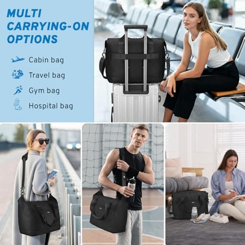 VSNOON New Ryanair Cabin Bags 40x30x20, 24L Hand Luggage Carry on Bag Black — view 6