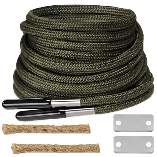 UamGlsob Survival Paracord Laces with Integrated Ferro Rod Fire Starter, Emergency Fire Tinder Shoelaces for Hiking, Camping and Backpacking (Army green, 160cm)