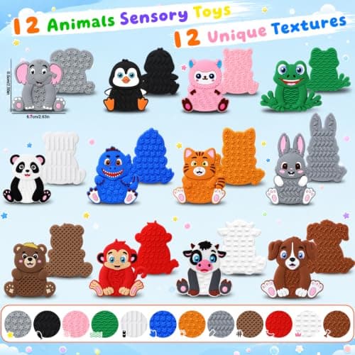Animal Sensory Fidget Toys for Kids Autism ADHD, Textured Silicone Fidgets — view 2