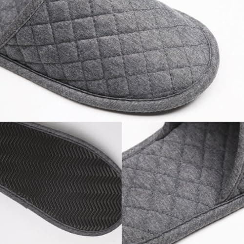 haozaikeji Foldable Outdoor Travel Slippers Non-disposable Closed Toes Sandals Cotton Slipper with Storage Bag Anti-skid for Hotel Spa Indoor House Room Guest Business Travel Trip Holiday Flying Grey — view 5