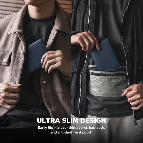 VULKIT Leather Passport Holder RFID Blocking Compact Passport Wallet — view 6