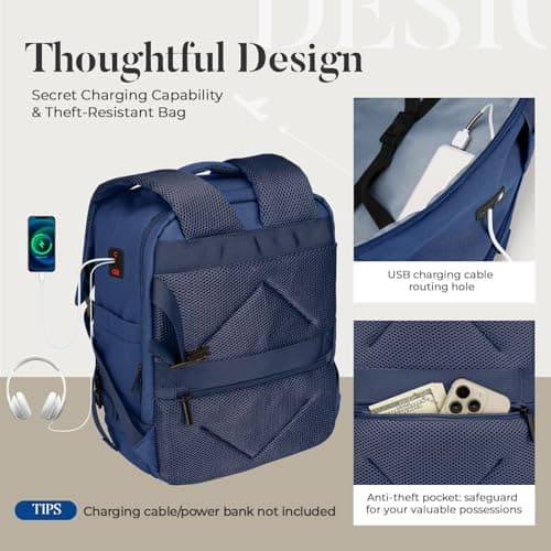 ZHXX for Easyjet Cabin Bag 45x36x20, Waterproof-Resistant Carry-ons Underseat Cabin Bag, Anti-Theft Design, Fits 15.6 Inch Laptop, Travel Backpack for Men & Women — view 4