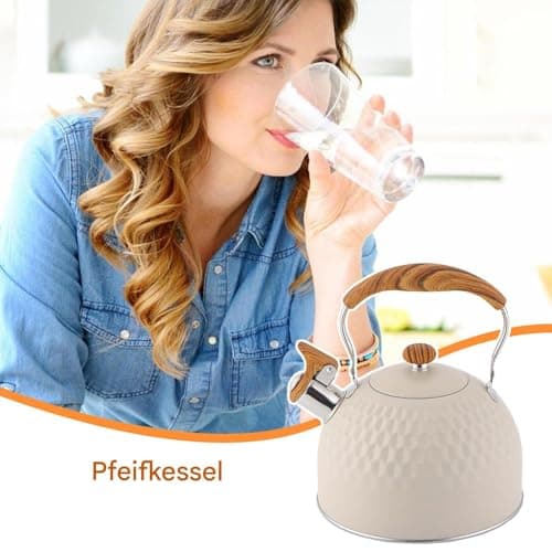 For Hob | Boutors with Whistle for Cooker Trains | 2.5 L Stainless Steel Pot Still Boiling Water Travel Camping Apartment Restaurant — view 3