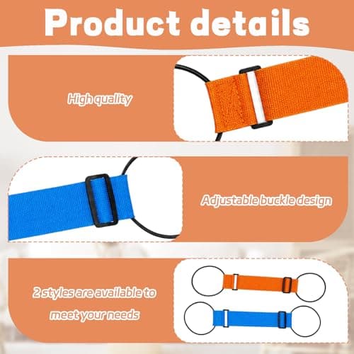 4-Piece Luggage Straps, Luggage Connector Straps Set with Blue and Orange, Secure Additional Luggage During Transit, Durable Elastic Design For Travelers And Business Professionals — view 3